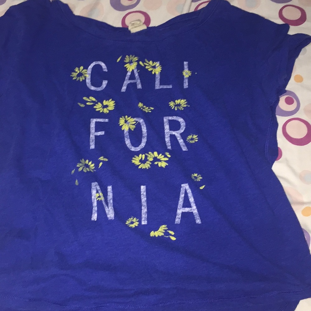 blue california hollister crop top